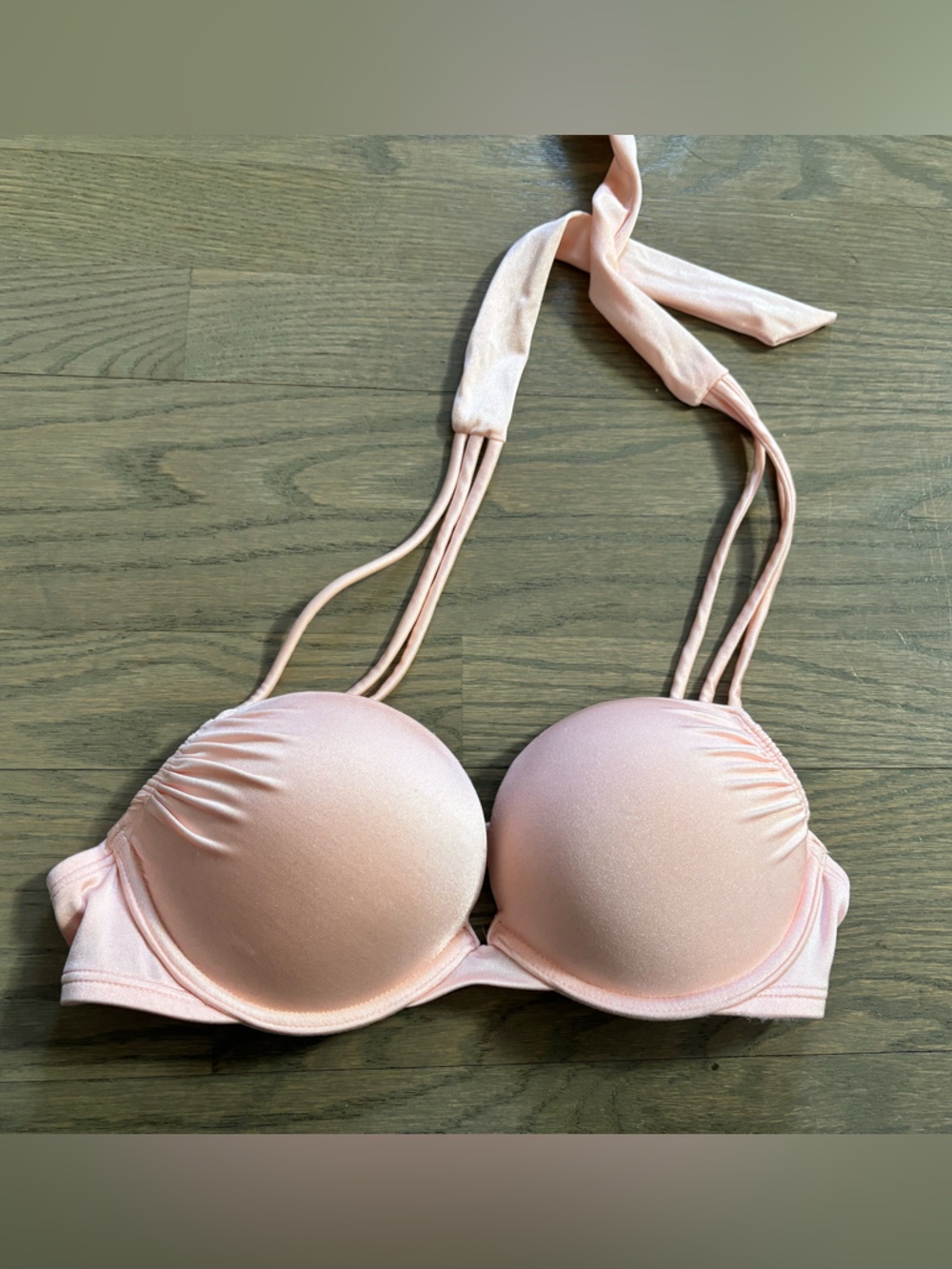 Y2K Victoria’s Secret bombshell push up light pink bikini top women’s size 32B